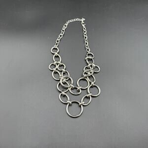 Alfani Necklace Silver Tone Two Strand Chain Necklace